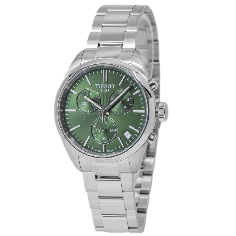 Titanium Cased Watches for Lightweight ComfortTissot Men's T150.417.11.091.00 PR 100 Green Dial Chrono