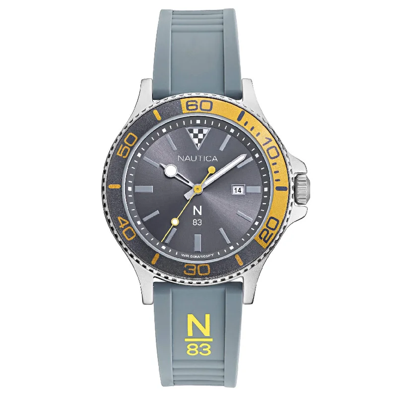 Watches with Braided Straps for a Handmade TouchNautica Men's Watch N-83 Accra Beach Grey Yellow NAPABS021