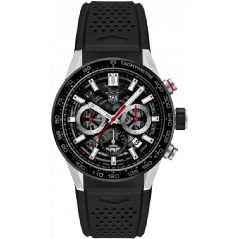 Wooden Cased Watches for a Natural LookTag Heuer Men's CBG2010.FT6143 Carrera Black Rubber Watch