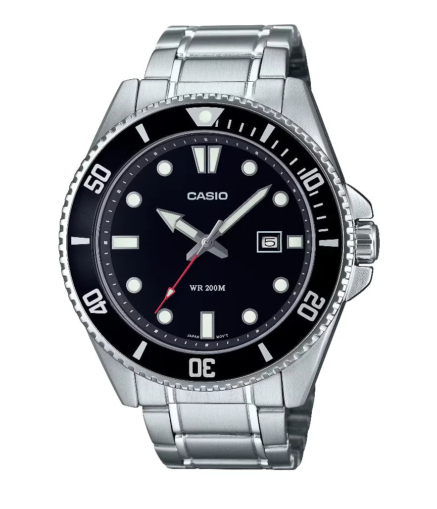 Watches with Engraved Dials for PersonalizationCasio MDV-107D-1A1 Watch For Men - Rolex Submariner Date Alternative