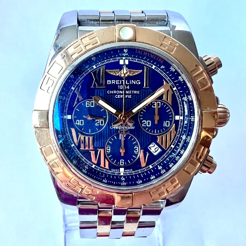 Mechanical Watches with Hand-Winding MechanismBREITLING Chronograph Chronometer 46mm Automatic 2 Tone Watch