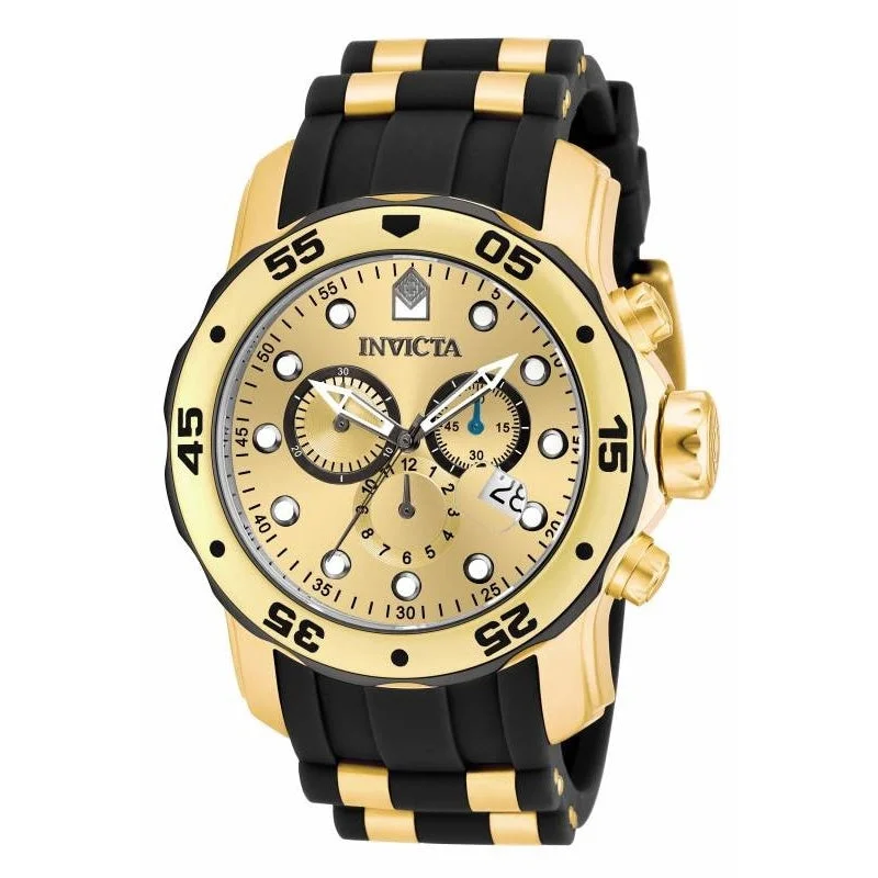 Stainless Steel Mesh Strap Watches for a Sleek LookInvicta Pro Diver Quartz Scuba Gold-Tone Dial Men's Watch 17885