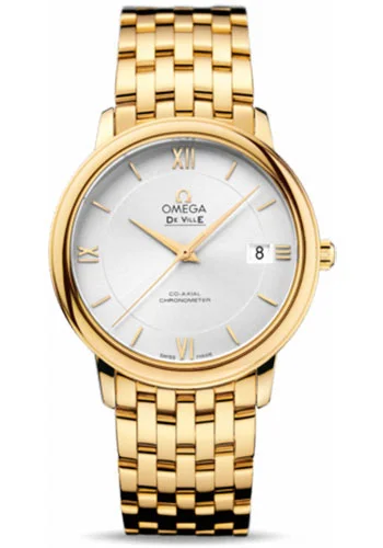 Retro-Inspired Quartz Watches for Retro LoversOmega De Ville Prestige Co-Axial Watch - 36.8 mm Yellow Gold Case - Silver Dial - 424.50.37.20.02.002