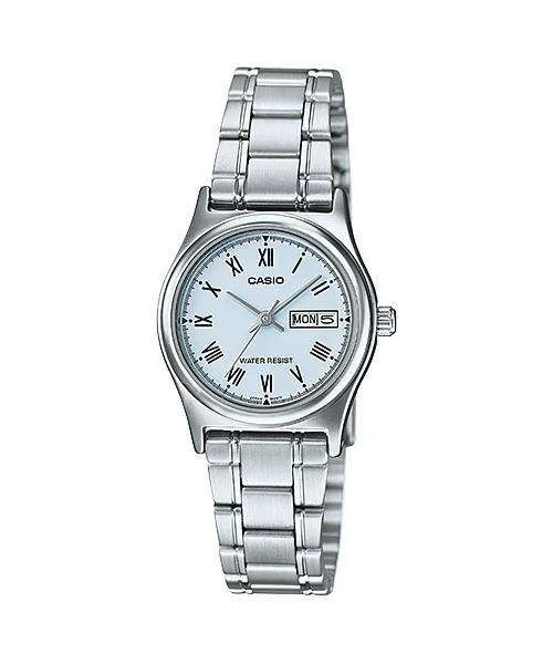 Watches with Temperature SensorCasio LTP-V006D-2B Silver Stainless Steel Strap Watch for Women