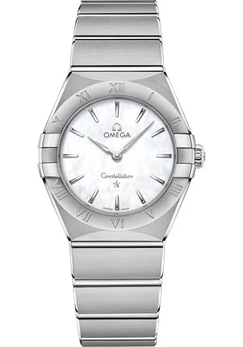 Stainless Steel Mesh Strap Watches for a Sleek LookOmega Constellation Manhattan Quartz Watch - 28 mm Steel Case - Mother-Of-Pearl Dial - 131.10.28.60.05.001