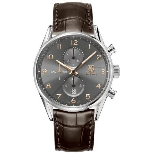 Classic Style Watches for Timeless AppealTag Heuer Men's CAR2013.FC6236 Carrera Chronograph Brown Leather Watch