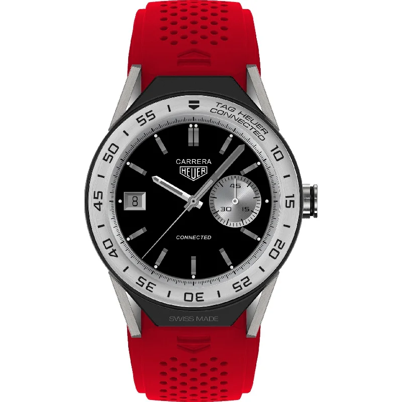 Watches with Gold Plated Cases for a Luxurious LookTag Heuer Men's SBF8A8014.11FT6080 Connected Modular Red Rubber Watch