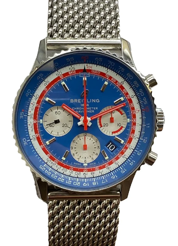 Leather Cuff Watches for a Bohemian LookBreitling Navitimer B01 PAN AM AB01212B1C1 Blue Dial Automatic Men's Watch