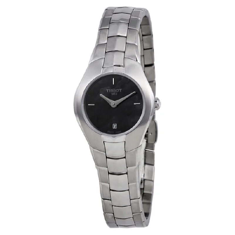 Watches with Glossy Finish Cases for a Shiny AppealTissot T096.009.11.121.00 T-Lady Black MOP Dial Watch