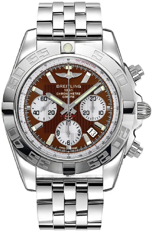 Watches with Stainless Steel PVD Coating for Scratch ResistanceBreitling Chronomat 44 Stainless Steel Brown Dial