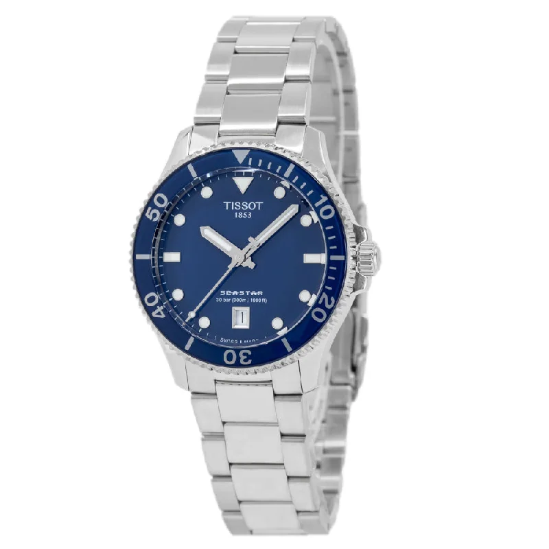 Designer Brand Watches with Unique Dial PatternsTissot T120.410.11.041.00 Seastar 1000 Blue Dial Quartz