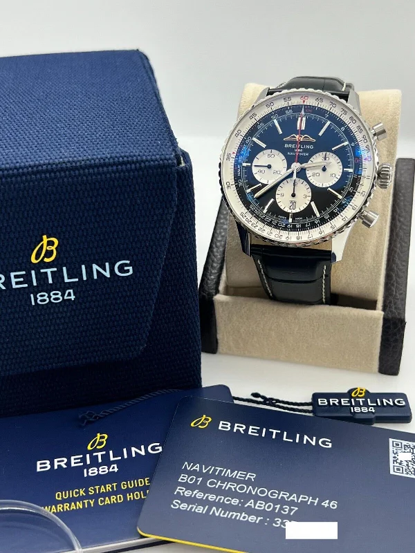 Digital Watches with Timer FunctionBreitling Navitimer B01 Chronograph AB0137 46mm Stainless Steel Box Paper