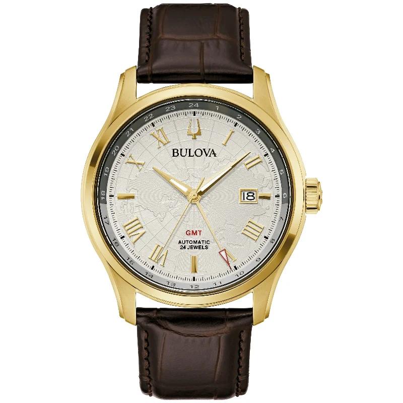 Watches with Gold Plated Cases for a Luxurious LookBulova Wilton GMT Collection 97B210