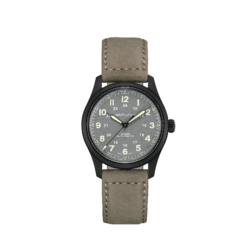 Watches with Luminous Markers for Night VisibilityHamilton Khaki Field Titanium Auto 38mm