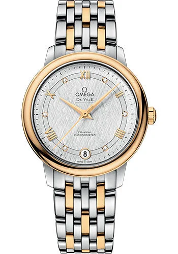 Watches with Temperature SensorOmega De Ville Prestige Co-Axial Watch - 32.7 mm Steel And Yellow Gold Case - White Silvery Dial - 424.20.33.20.52.001