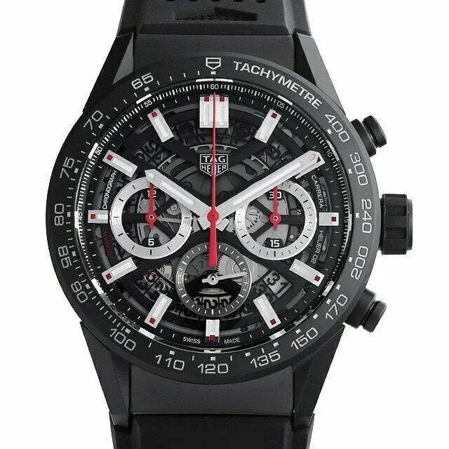 Hybrid Smartwatches with Traditional Watch AestheticsTag Heuer Men's CBG2090.FT6145 Carrera Chronograph Black Rubber Watch