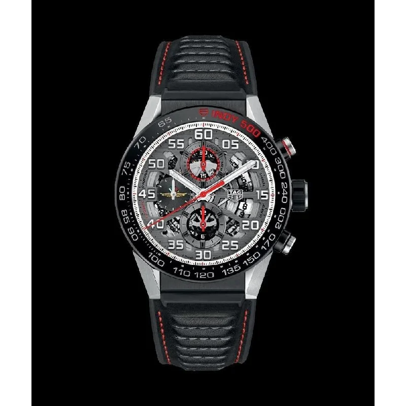 Women’s Watches with Swarovski CrystalsTag Heuer Men's CAR2A1D.FT6101 Carrera Indy 500 Limited Edition Chronograph Black Leather and Rubber Watch