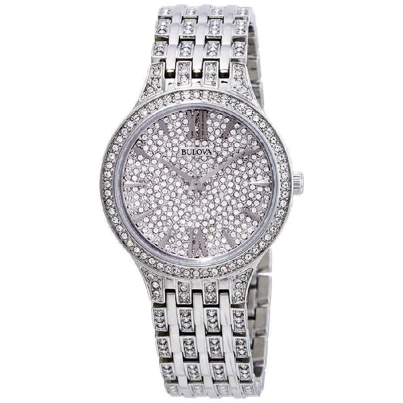 Men’s Dress Watches with Slim ProfilesBulova Women's 96L243 Crystal Crystal Pave Stainless Steel Watch