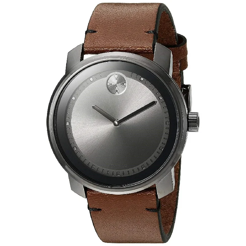 Designer Brand Watches with Unique Dial PatternsMovado Men's 3600366 Bold Brown Leather Watch