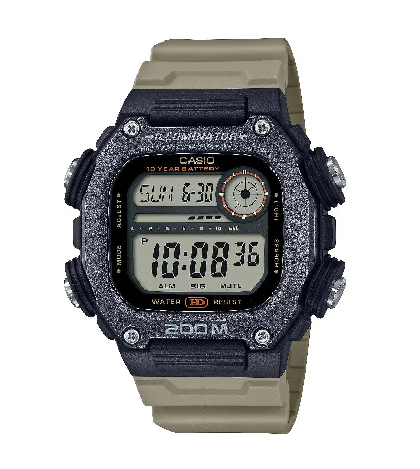 Watches with Baton-Style Hands for a Classic LookCasio DW-291HX-5A Digital Rubber Strap Watch For Men