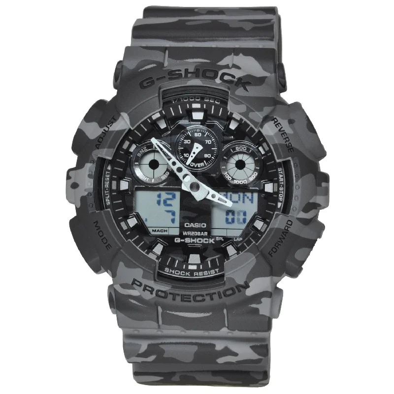 Stainless Steel Mesh Strap Watches for a Sleek LookCasio Men's GA100CM-8A G-Shock Chronograph Camouflage Resin Watch