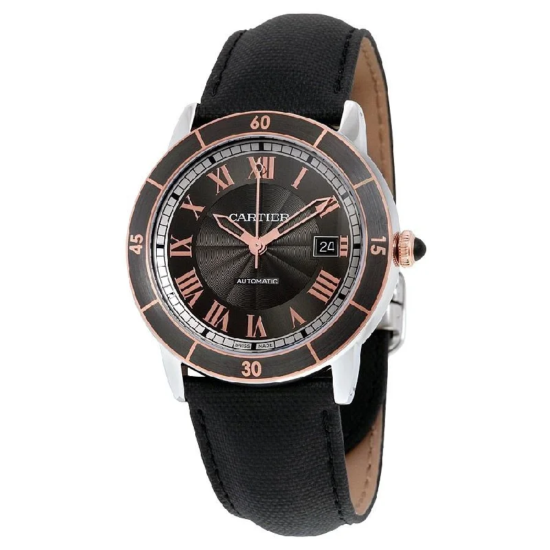 Solar-Powered Watches for Eco-Conscious UsersCartier Men's W2RN0005 Ronde Croisiere 18kt Pink Gold Automatic Black Leather Watch