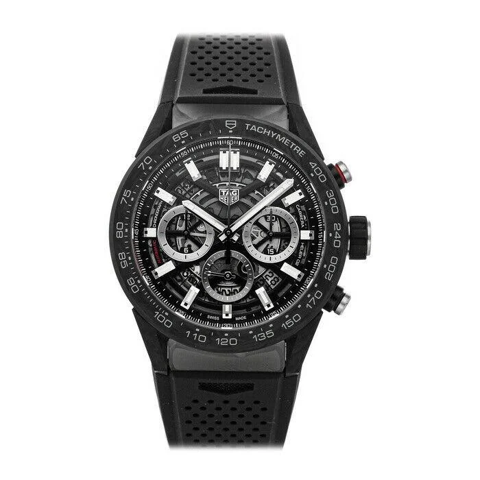 Classic Style Watches for Timeless AppealTag Heuer Men's CBG2A91.FT6173 Carrera Chronograph Black Rubber Watch