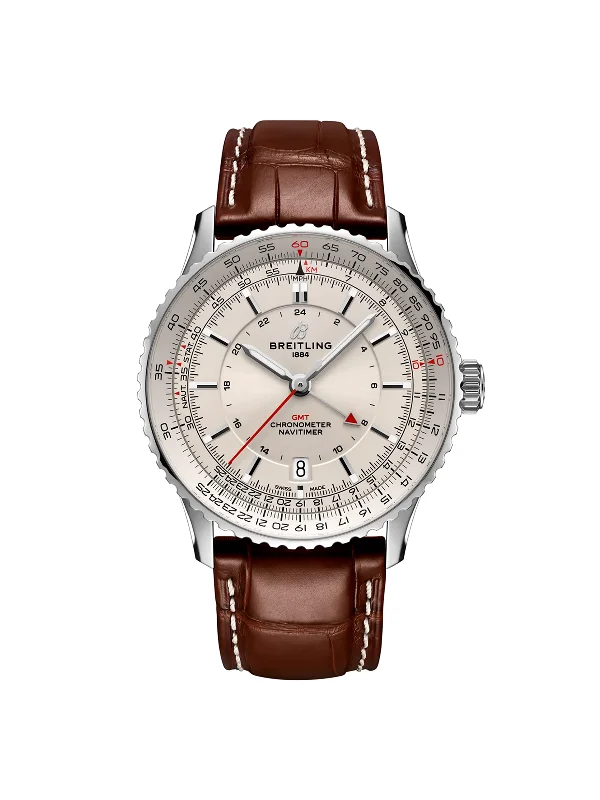 Leather Band Watches with Quick-Release BucklesBreitling Navitimer Automatic GMT Watch 41mm A32310211G1P1