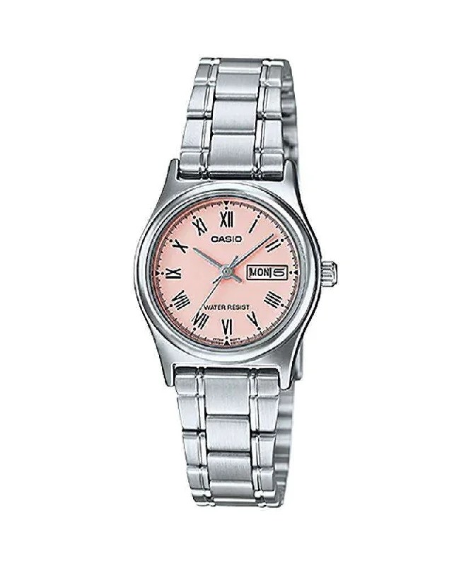 Men’s Watches with Date Display WindowCasio LTP-V006D-4B Silver Stainless Steel Strap Watch for Women