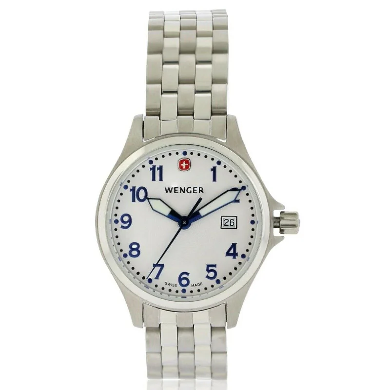 Traveler’s Watches with World Time FunctionWenger Terragraph Quartz White Dial Women's Watch 72790S