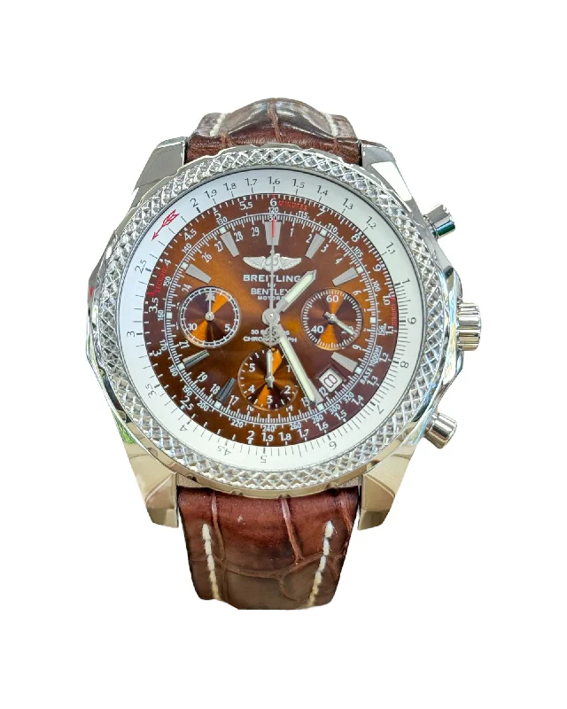 Ceramic Cased Watches with Mother-of-Pearl DialsBreitling Bentley Motors A2536212 48mm Havana Bronze Dial Stainless Steel MINT