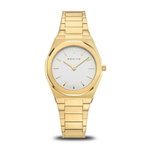 Ceramic Cased Watches with Mother-of-Pearl DialsBering - Classic Polished/Brushed Gold 32mm Ladies Watch