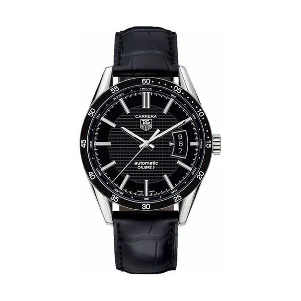 Dressy Watches for Evening EventsTag Heuer Men's WV211M.FC6180 Carrera Black Leather Watch