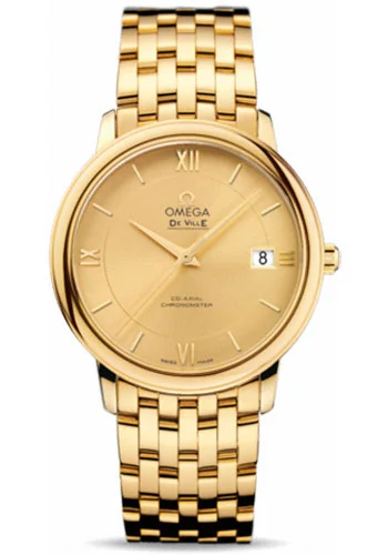 Fashionable Quartz Watches for Women with Leather StrapsOmega De Ville Prestige Co-Axial Watch - 36.8 mm Yellow Gold Case - Champagne Dial - 424.50.37.20.08.001