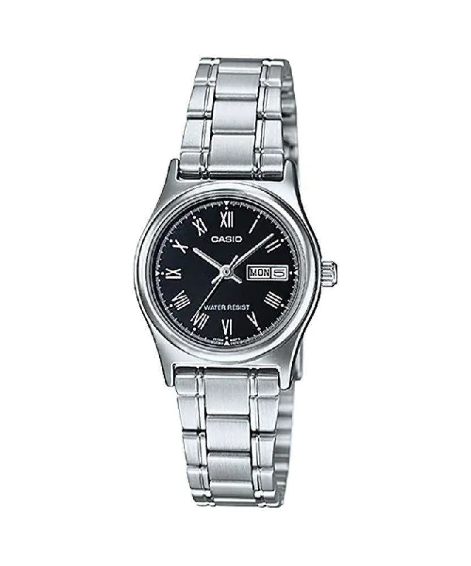 Dressy Watches for Evening EventsCasio LTP-V006D-1B Silver Stainless Steel Strap Watch for Women