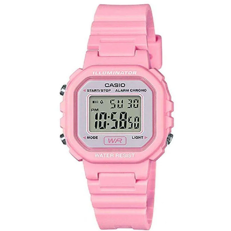 Watches with Skeletonized Hands for a Modern TwistCasio LA-20WH-4A1DF Pink Resin Strap Watch for Women