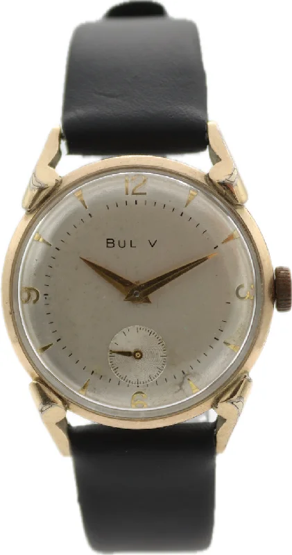 Watches with Gold Plated Cases for a Luxurious LookVintage 29mm 1954 Bulova Men's Mechanical Wristwatch 11AB USA 10k RGP Art Deco