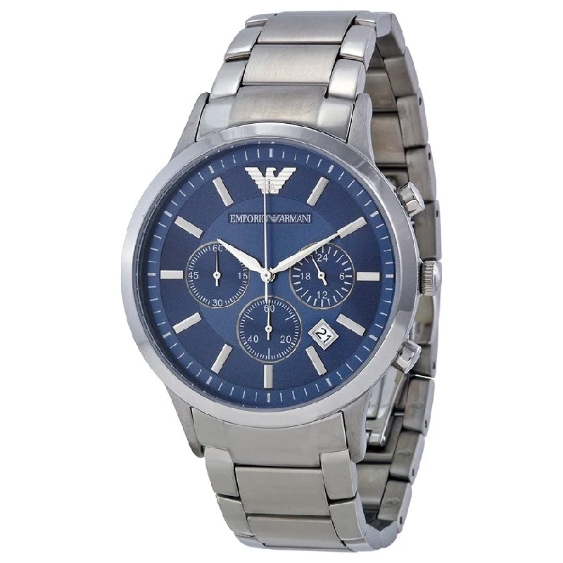 Mechanical Watches with Hand-Winding MechanismEmporio Armani Sportivo Quartz Chronograph Silver Dial Men's Watch AR5860