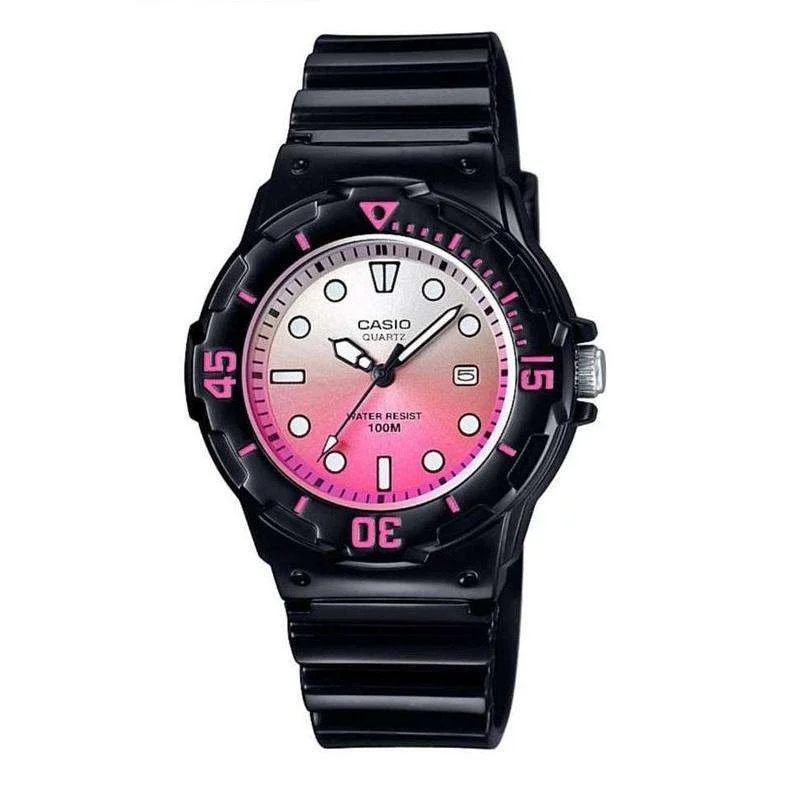 Watches with Backlight for Low-Light ConditionsCasio LRW-200H-4EVDR Black Resin Strap Watch for Women