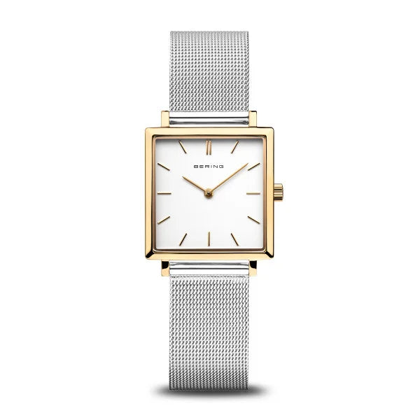 Watches with Braided Straps for a Handmade TouchBering - Square Face Two Tone Mesh Strap