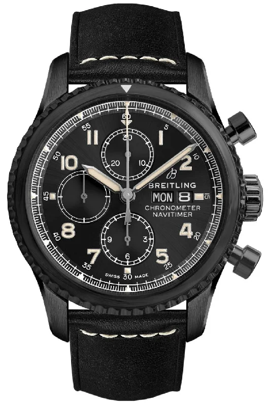 Watches with Multiple Time Zone DisplaysBreitling Navitimer 8 Chronograph 43 Black Steel Black Dial