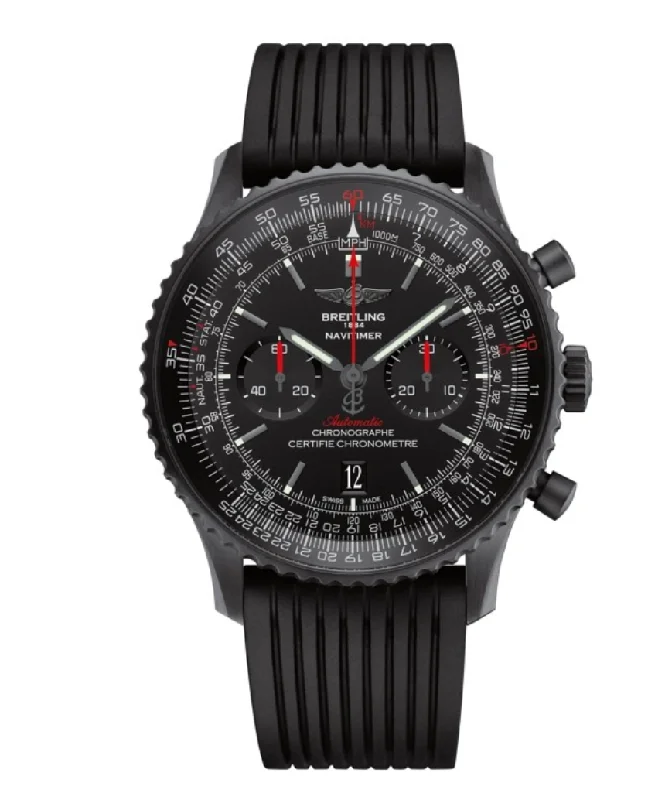 Leather Band Watches with Quick-Release BucklesBreitling Navitimer 01 Black Steel Black Dial