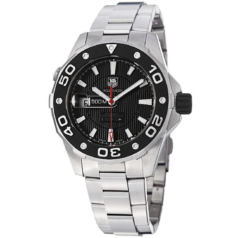 Watches with Luminous Markers for Night VisibilityTag Heuer Men's WAJ2119.BA0870 Aquaracer  Stainless Steel Watch