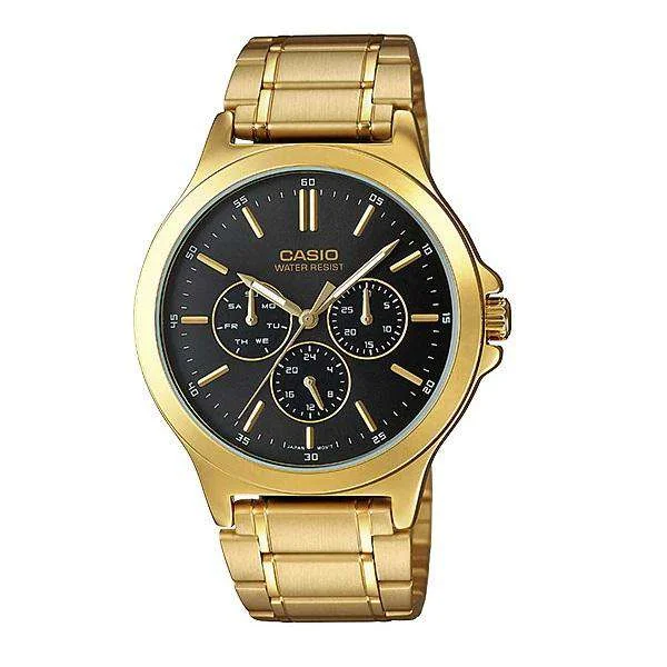 Dressy Watches for Evening EventsCasio MTP-V300G-1A Gold Stainless Watch for Men