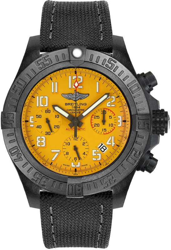 Men’s Dress Watches with Slim ProfilesBreitling Avenger Hurricane Cobra Yellow Matte Black Polymer