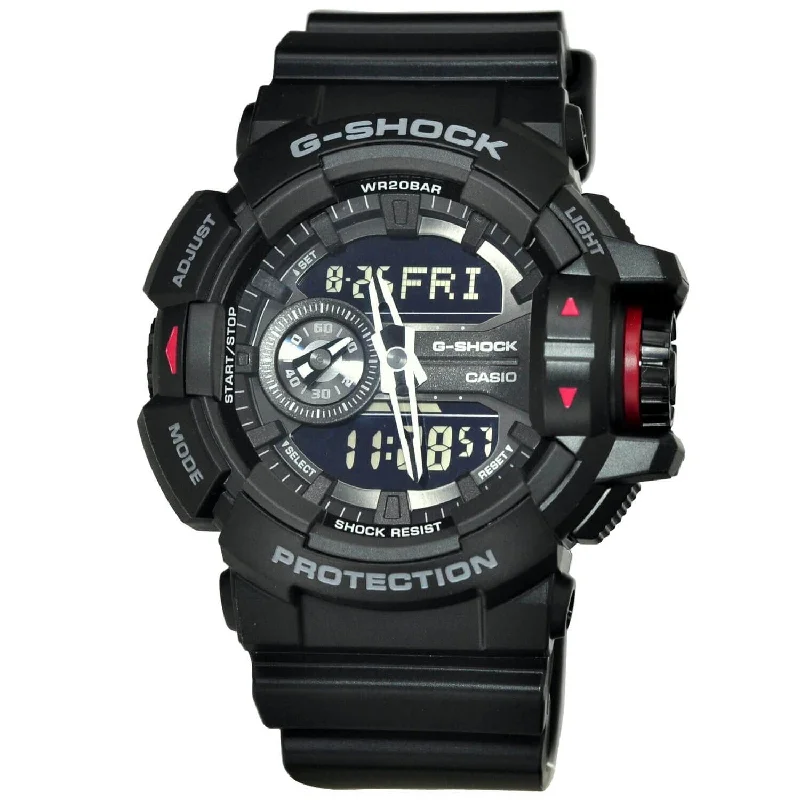 Men’s Dress Watches with Slim ProfilesCasio Men's GA400-1B G-Shock Chronograph Black Resin Watch