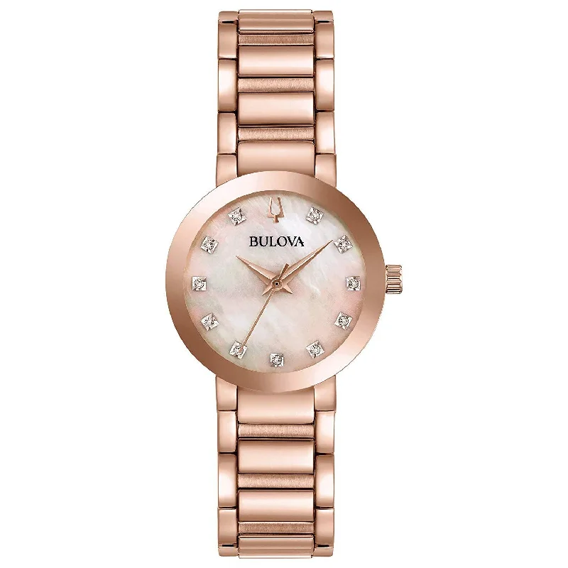 Watches with Backlight for Low-Light ConditionsBulova Women's 97P132 Modern Rose Gold-Tone Stainless Steel Watch