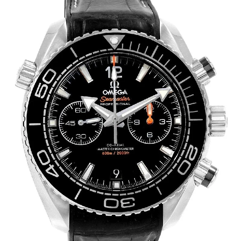 Designer Brand Watches with Unique Dial PatternsOmega Men's 215.33.46.51.01.001 Seamaster Planet Ocean Chronograph Black Leather Watch