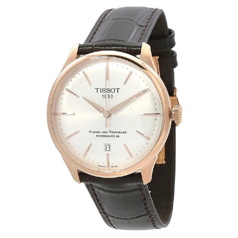 Leather Cuff Watches for a Bohemian LookTissot T139.807.36.031.00 Chemin Des Tourelles Powermatic 80