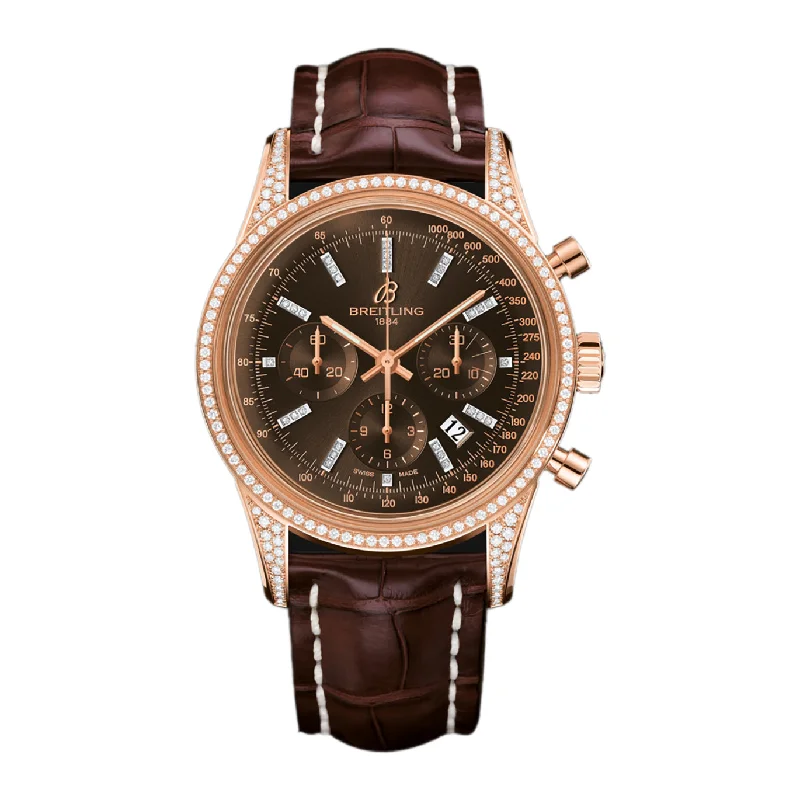 Military Style Watches with Luminescent HandsBreitling Transocean Chronograph 18k Rose Gold